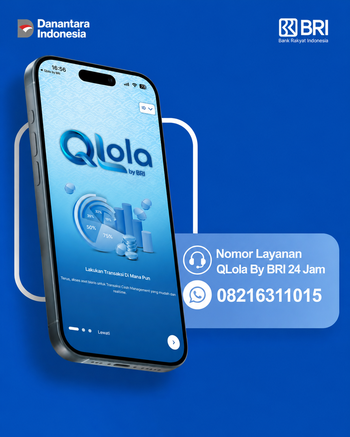 Berapa nomor  WA call center BRI QLola?